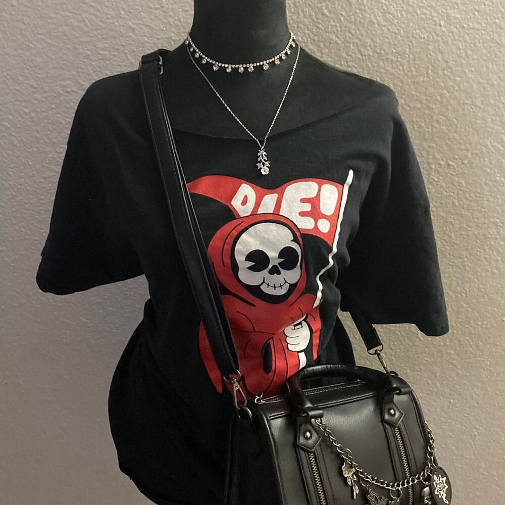 Off the Shoulder Cute Grim Reaper T-shirt